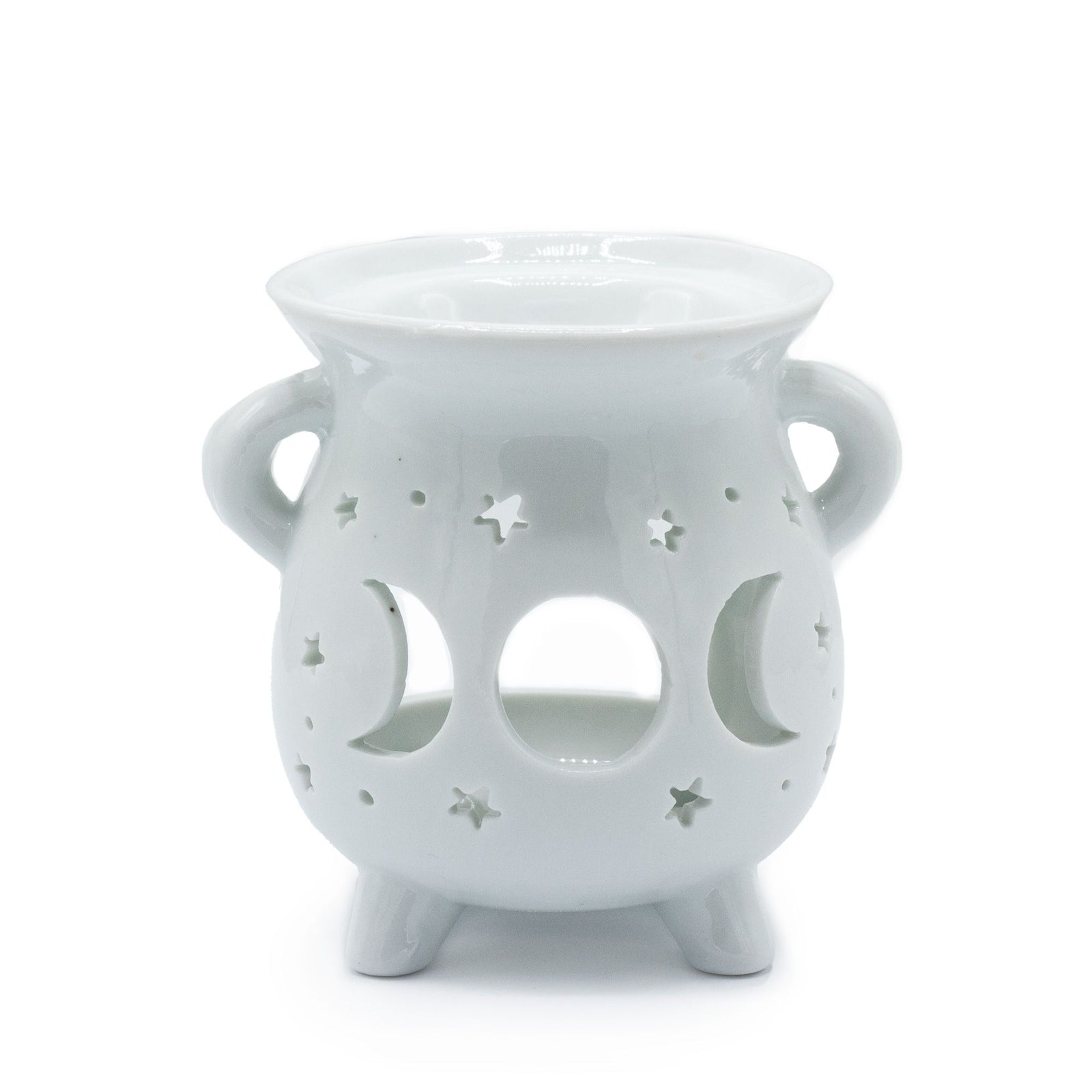 Cauldron Oil Burner - Moon Phase - White product image