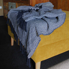 Boho Comfort Throws - Navy Zigzag product image 2