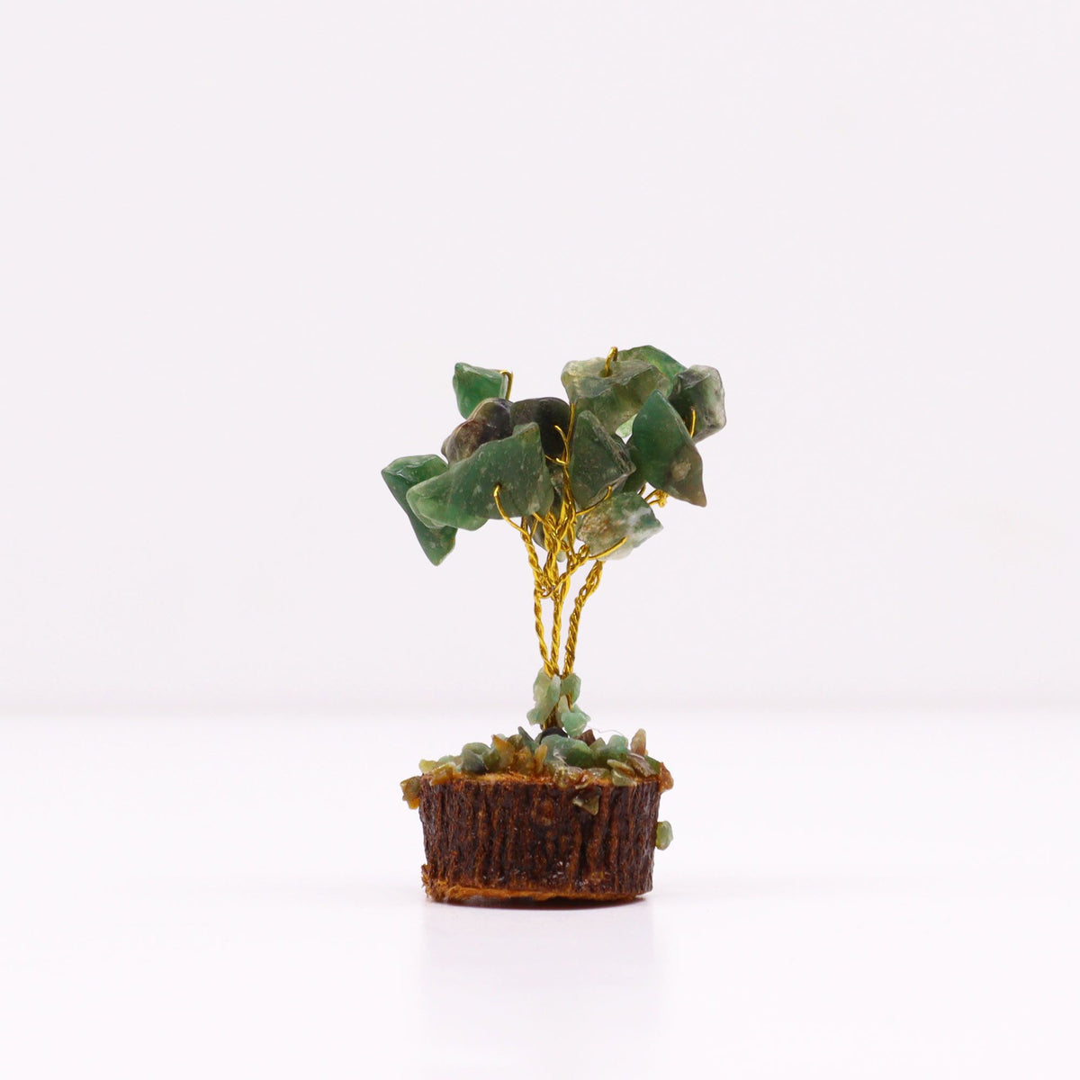 Mini Gemstone Tree On Wood Base - Green Aventurine (15 stones) product image 3