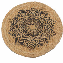 Natural Place Mat - Jute 30cm - Mandala Print product image