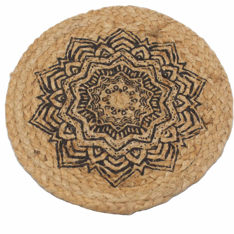 Natural Place Mat - Jute 30cm - Mandala Print product image