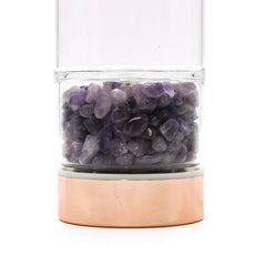 Crystal Glass Tea Infuser Bottle - Rose Gold - Amethyst product image 7