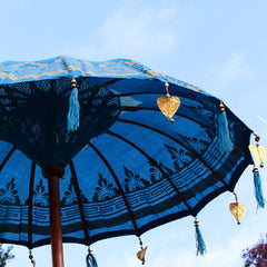 Bali Patio Parasol - Cotton - Turquoise Decor - 1.5m product image 3