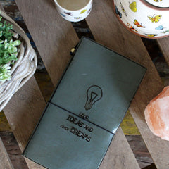 Handmade Leather Journal - Good Ideas and Other Dreams - Grey (80 pages) product image 2