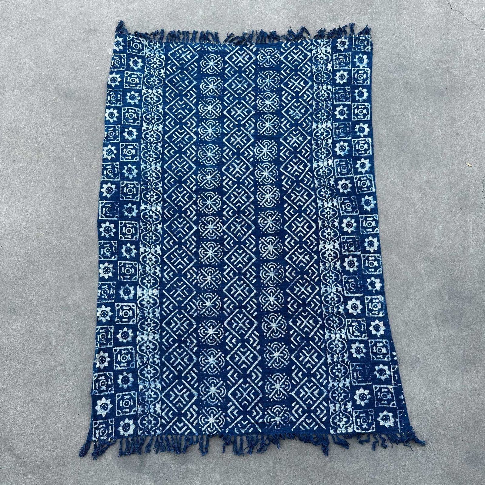Handmade Indigo Throw - 170x120cm - Desi Stripes product image