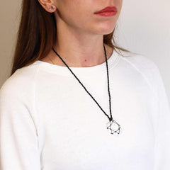 Laced Gemstone Hexagon Pendant - White Howlite product image 3