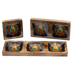 Lrg Enamelled Mango Tray Set - Buddha product image