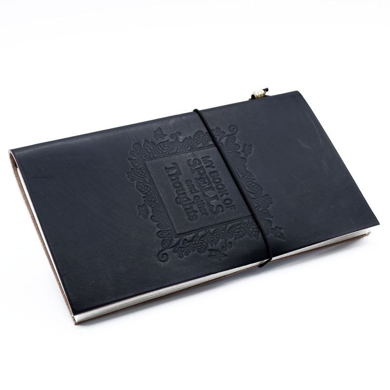 Handmade Leather Journal - My Book of Spells and other Thoughts - Black product image