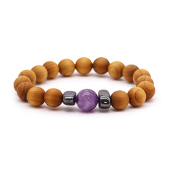 Cedarwood Third Eye Chakra Bangle with Amethyst product image
