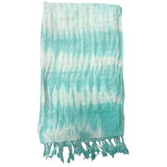 Boho Java Art Stole/Scarf - Teal Stripes & Motiff - 62x200cm product image