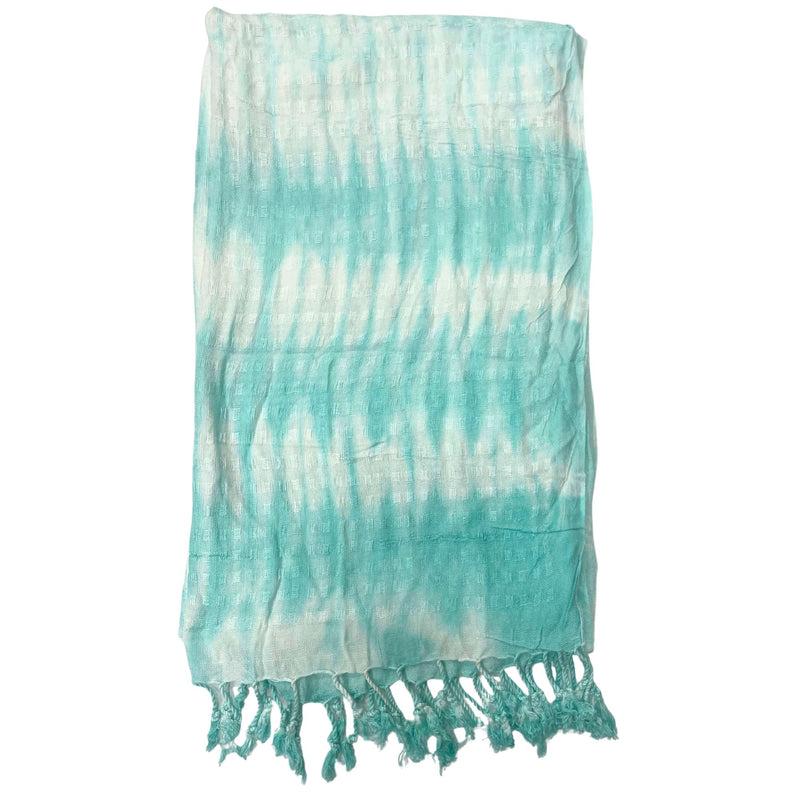 Boho Java Art Stole/Scarf - Teal Stripes & Motiff - 62x200cm product image