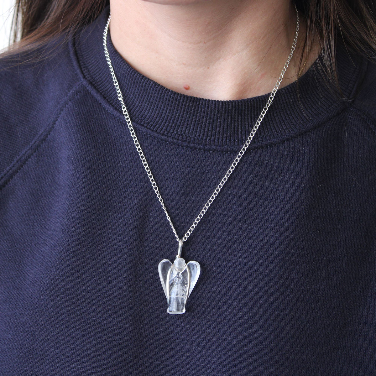 Gemstone Guardian Angel Pendant - Black Agate product image 4