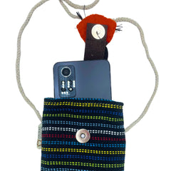 Phone Holder Bag Black and Multi - fox decor product image 3