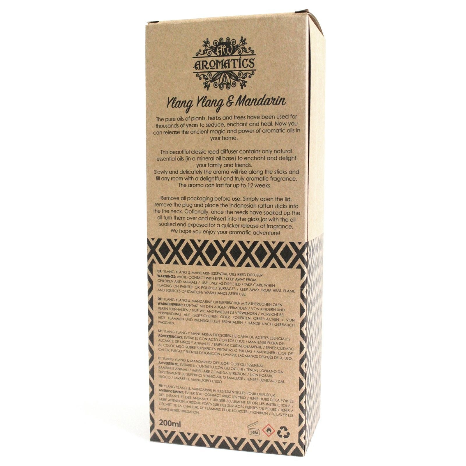 200ml Ylang Ylang & Mandarin Essential Oil Reed Diffuser product image
