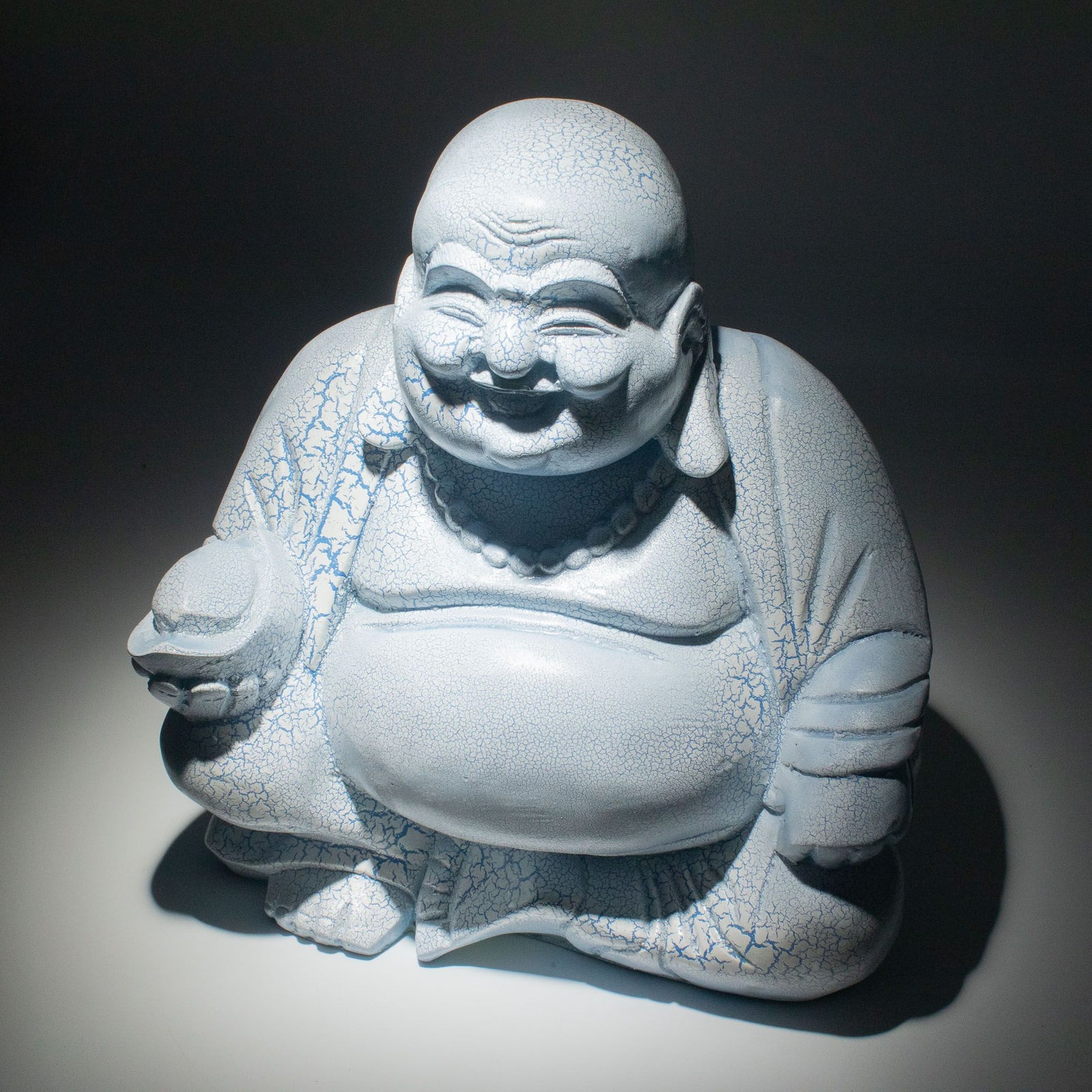 Laughing Buddha Lamp Sky Blue - Round Stand product image