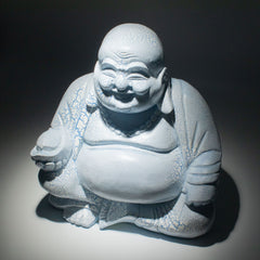 Laughing Buddha Lamp Sky Blue - Round Stand product image