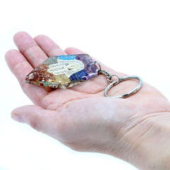 Orgonite Power Keyring - Gemstone Chakra Hamsa product image 7