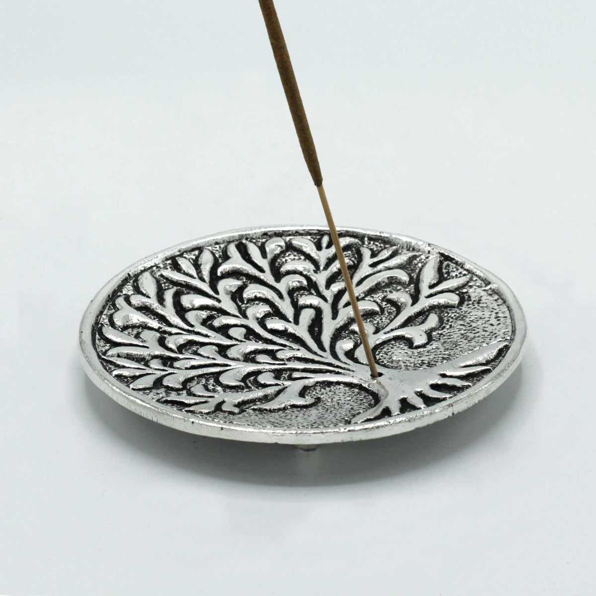 Polished Aluminium Tree of Life Incense Holder 10cm product image 2