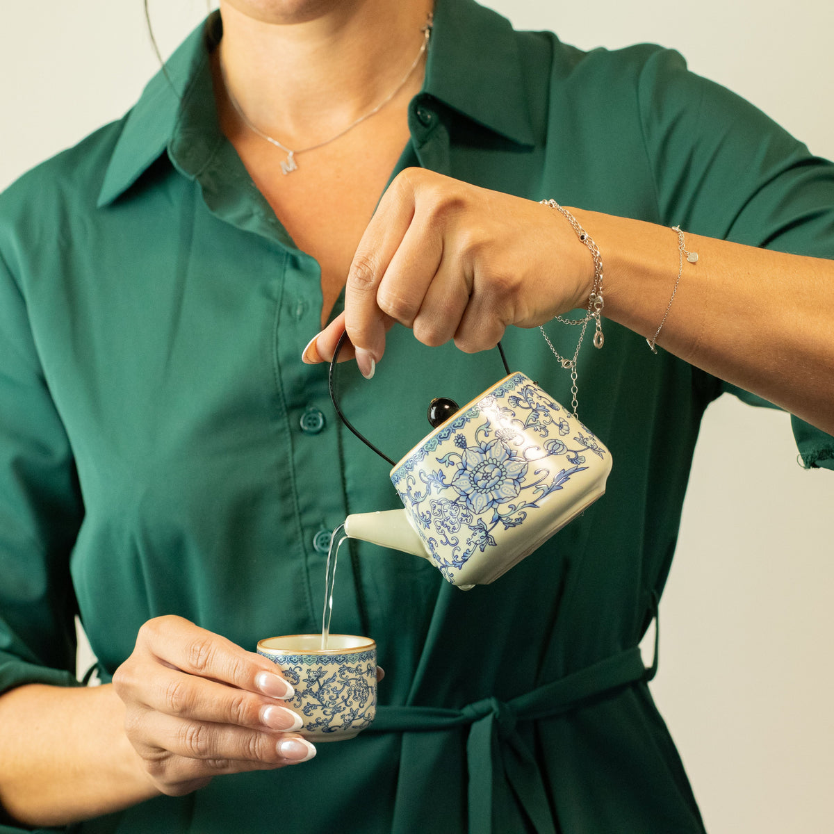 Travel Teapot Set & Two Cups - China Ru Blue - product image 4