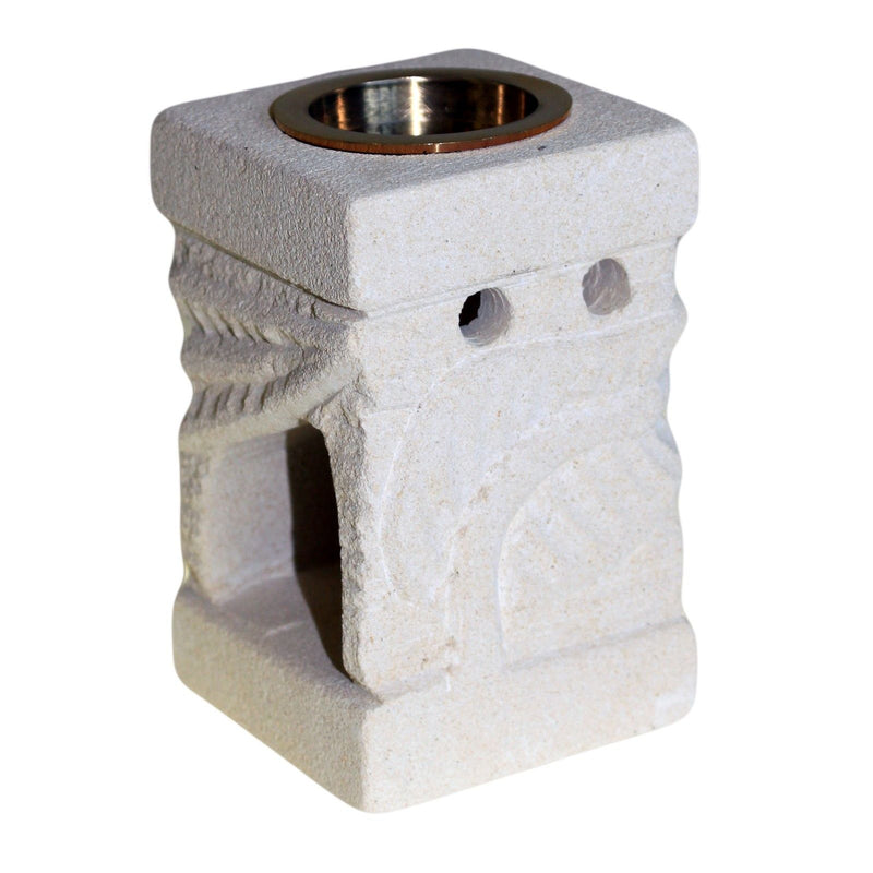 Stone Oil Burner - Carved Leaf product image