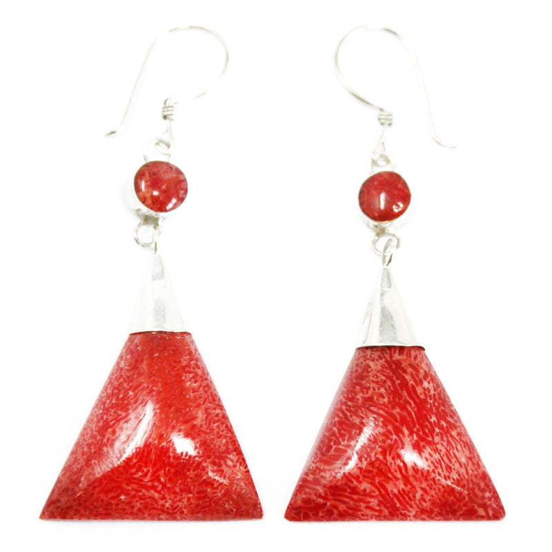 925 Silver Earrings - Triangle Double Drop product image