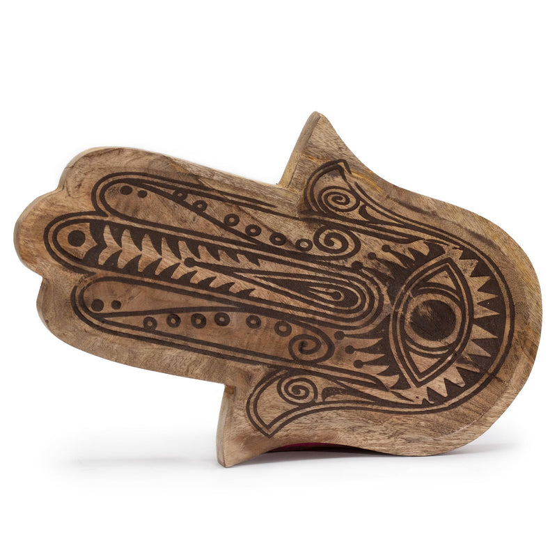 Long Tray 30x20.5x2.5cm - Hamsa Black Engraved product image