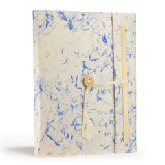 Lokta Mixed Blue Cotton Notebook – Large (21x15cm) – 45 Leaves – Includes Bookmark product image