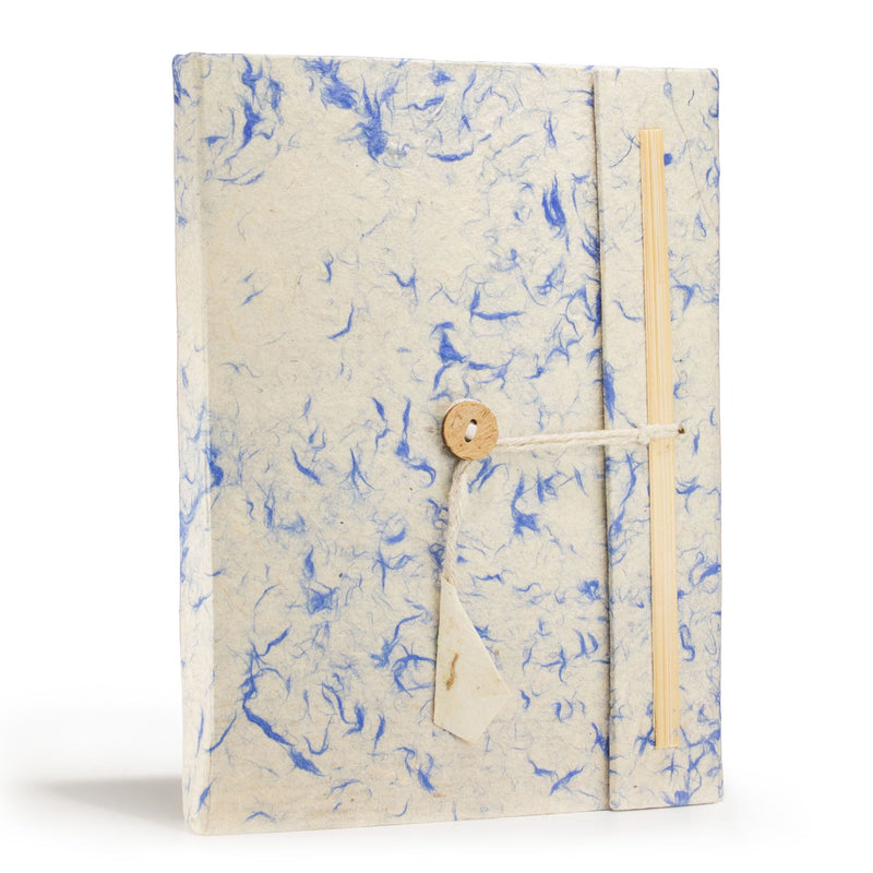 Lokta Mixed Blue Cotton Notebook – Large (21x15cm) – 45 Leaves – Includes Bookmark product image