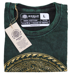 Nomad Sari Stonewashed Cotton T-Shirt – Chakra – Green – Large product image 2