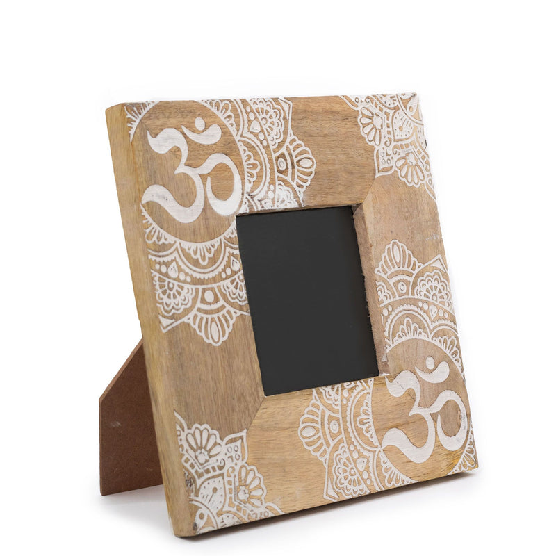 Small Mango Wood Picture Framel (for 10x10cm) 20x20x2cm - Mandala - White product image