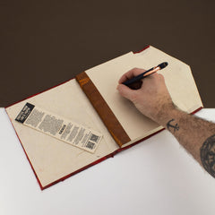 Lokta Bold Floral Notebook – Large (21x15cm) – 45 Leaves – Includes Bookmark – Ruby product image 3