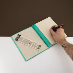 Lokta Mini Tiles Notebook – Large (21x15cm) – 45 Leaves – Includes Bookmark – Teal product image 2