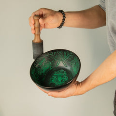 Aluminum Singing Bowl - Magic Mushroom - Green (20cm) product image 5