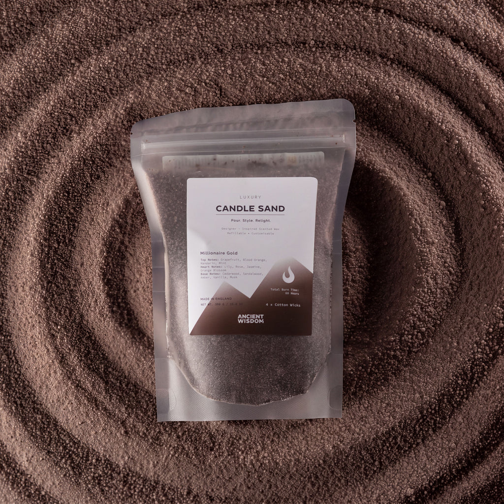 Fragranced Candle Sand - Chocolate Brown - Millionaire Gold - 300g - product image 2
