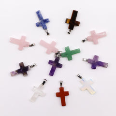 Gemstone Crosses Pendants (12 assorted) 25x18mm product image