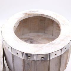 Beer Barrel Stool – Whitewash Wood 38 x 32 cm product image 3