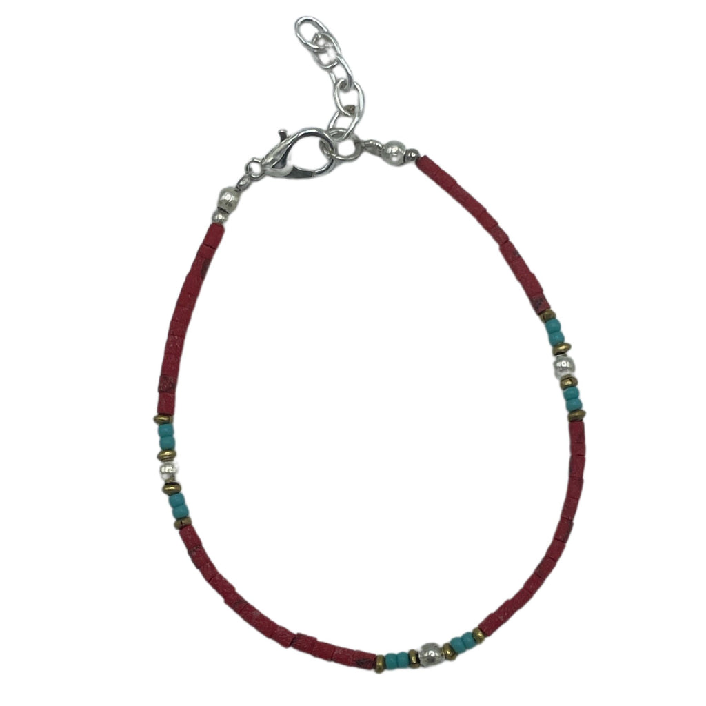 Nepalese Extra Fine Gem Bracelet - Coral Tribal Bead product image 2
