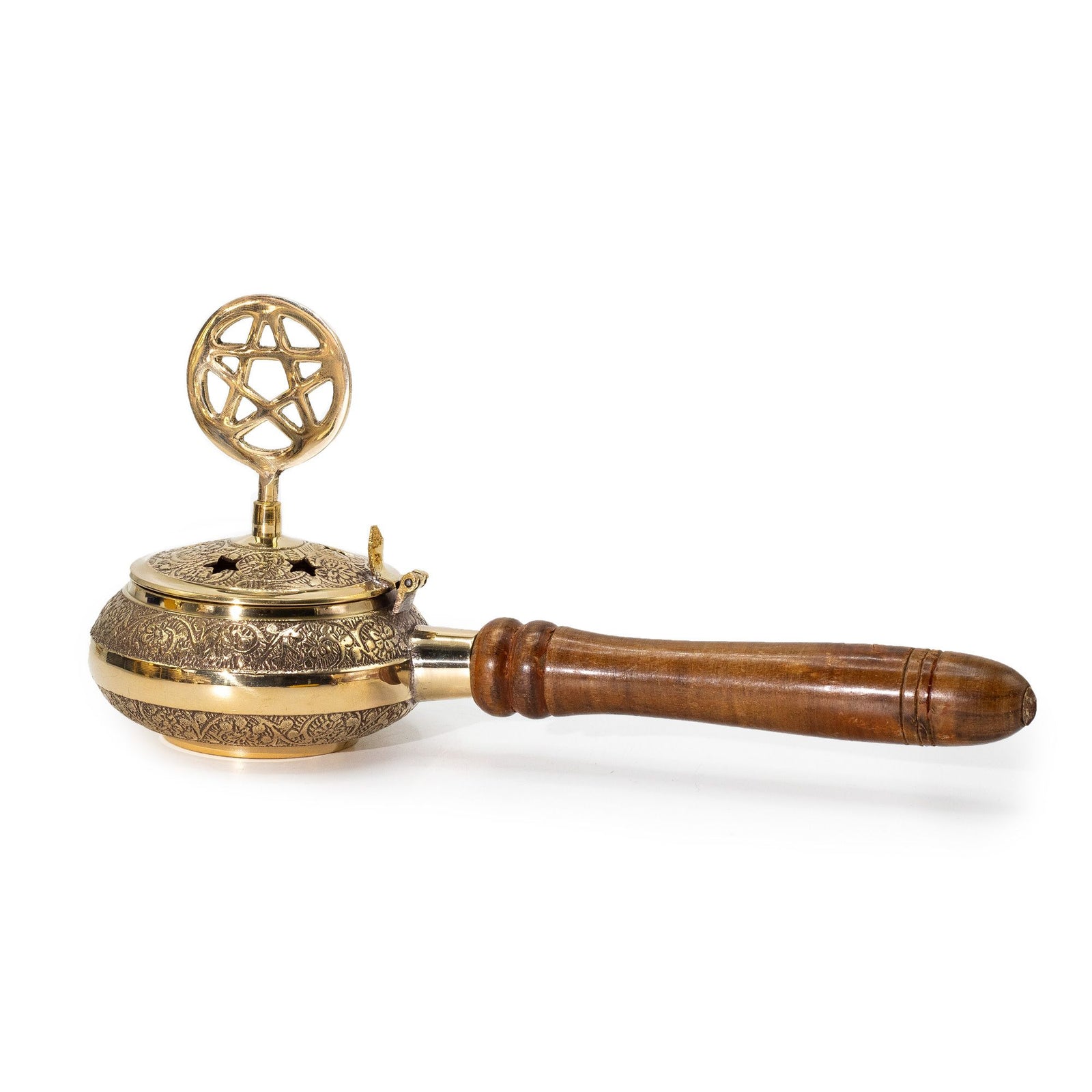 Censer Incense Burner with Wooden Handle - Pentagram product image