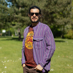 Nomad Sari Grandad Shirt - Black Purple - XL product image 2