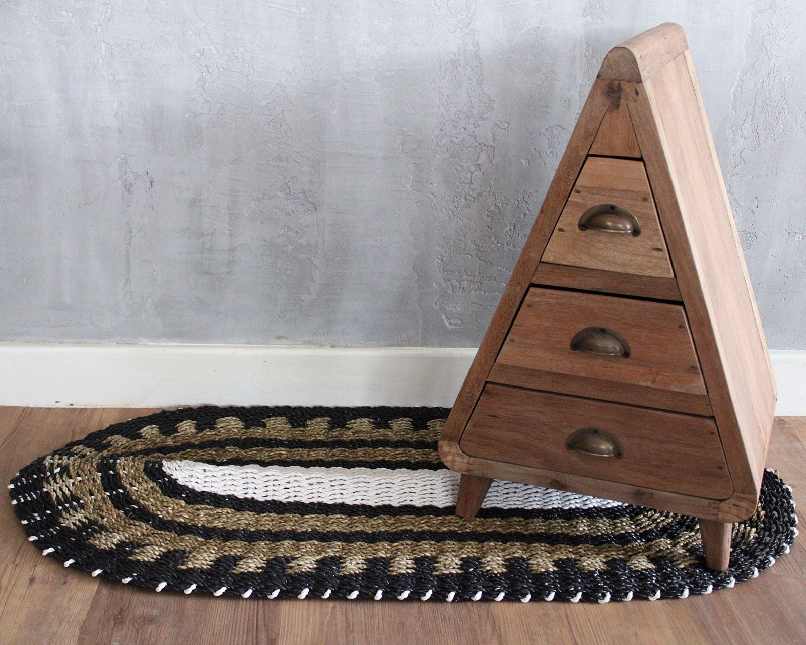 Oval Seagrass Black, White & Tan - Classic - 60x120cm product image