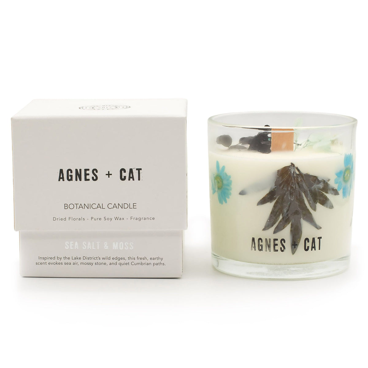 Agnes + Cat Botanical Soy Wax Candle - Seasalt & Moss product image