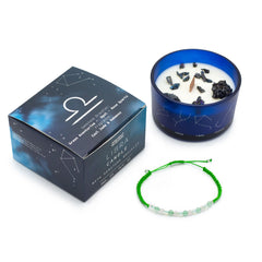Zodiac Crystal Candle with Gemstone Bracelet - Libra product image
