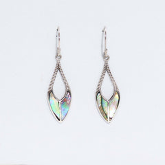 Shell & Silver Earrings - Spear Drops - Abalone product image