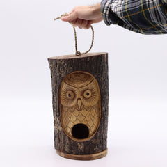 Tree Trunk Face - Bird House - Wise Owl product image 2