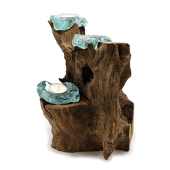 Molton Glass Triple Candle Holder on Wood product image 8