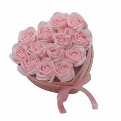 Soap Flower Gift Bouquet - 13 Pink Roses - Heart product image 4