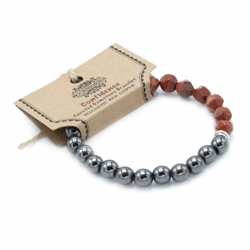 Faceted Gemstone Bracelet - Magnetic Red Jasper product image