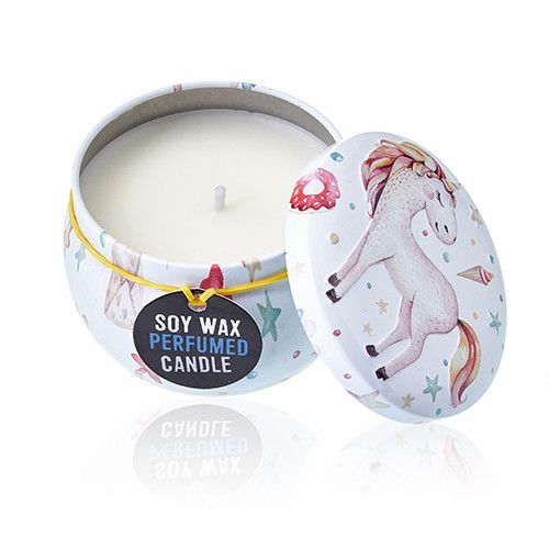 Art Tin Candle - Assorted Design - Unicorns - Moonstone product image