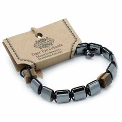 Magnetic Hematite Shamballa Bracelet - Tiger Eye Cuboids product image 2