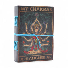 Leather Printed Notebook – My Chakras Are Aligned AF - 17.8×12.7 cm product image 7